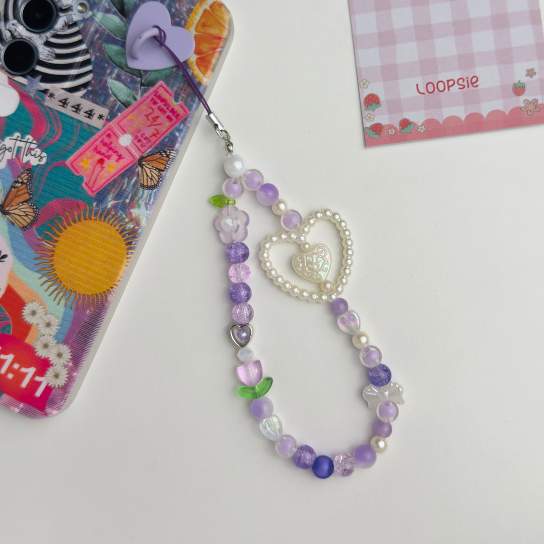 Purple Heart Phone Charm