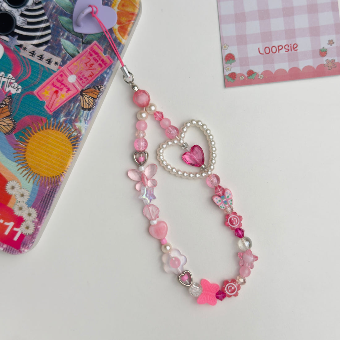 Pink Bead Soup Charm