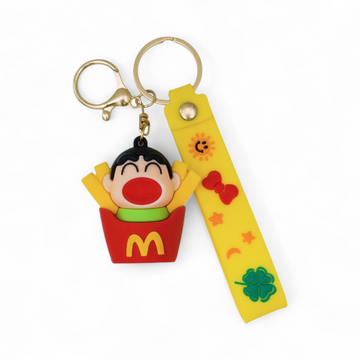 Happy Fries Silicone Keychain