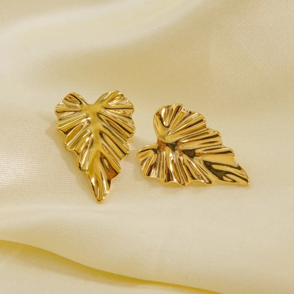Gilded Leaf Studs