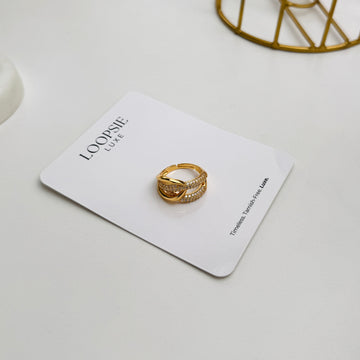 Golden Embrace Criss-Cross Ring