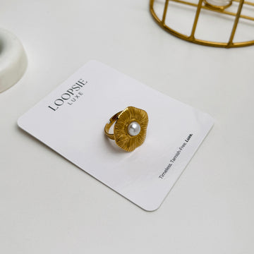 Solar Bloom Pearl Ring