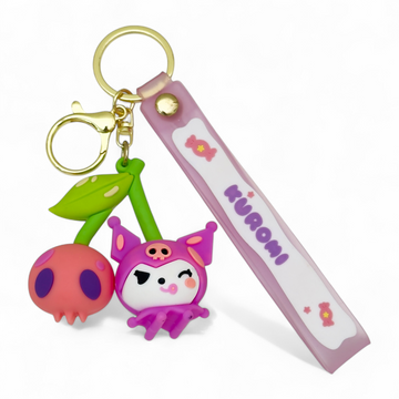 Kuromi Cherry Bite Keychain