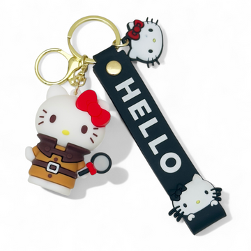 Hello kitty detective keychain – black