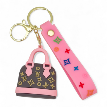 Lv mini handbag keychain – pink brown