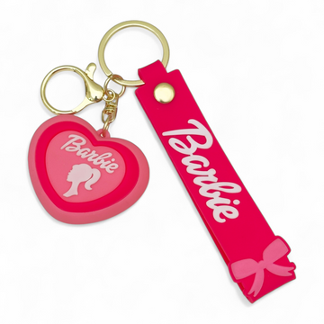 Barbie heart logo keychain