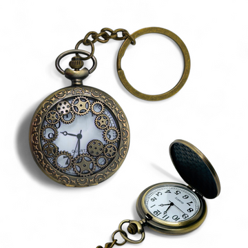 Gearshift Relic Vintage Pocket Watch Keychain