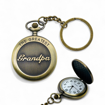The Greatest Grandpa Pocket Watch Keychain