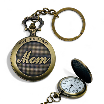 The Greatest Mom Pocket Watch Keychain