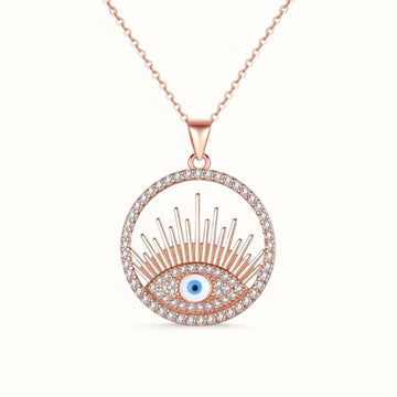 Celestial Evil Eye Necklace Rose Gold