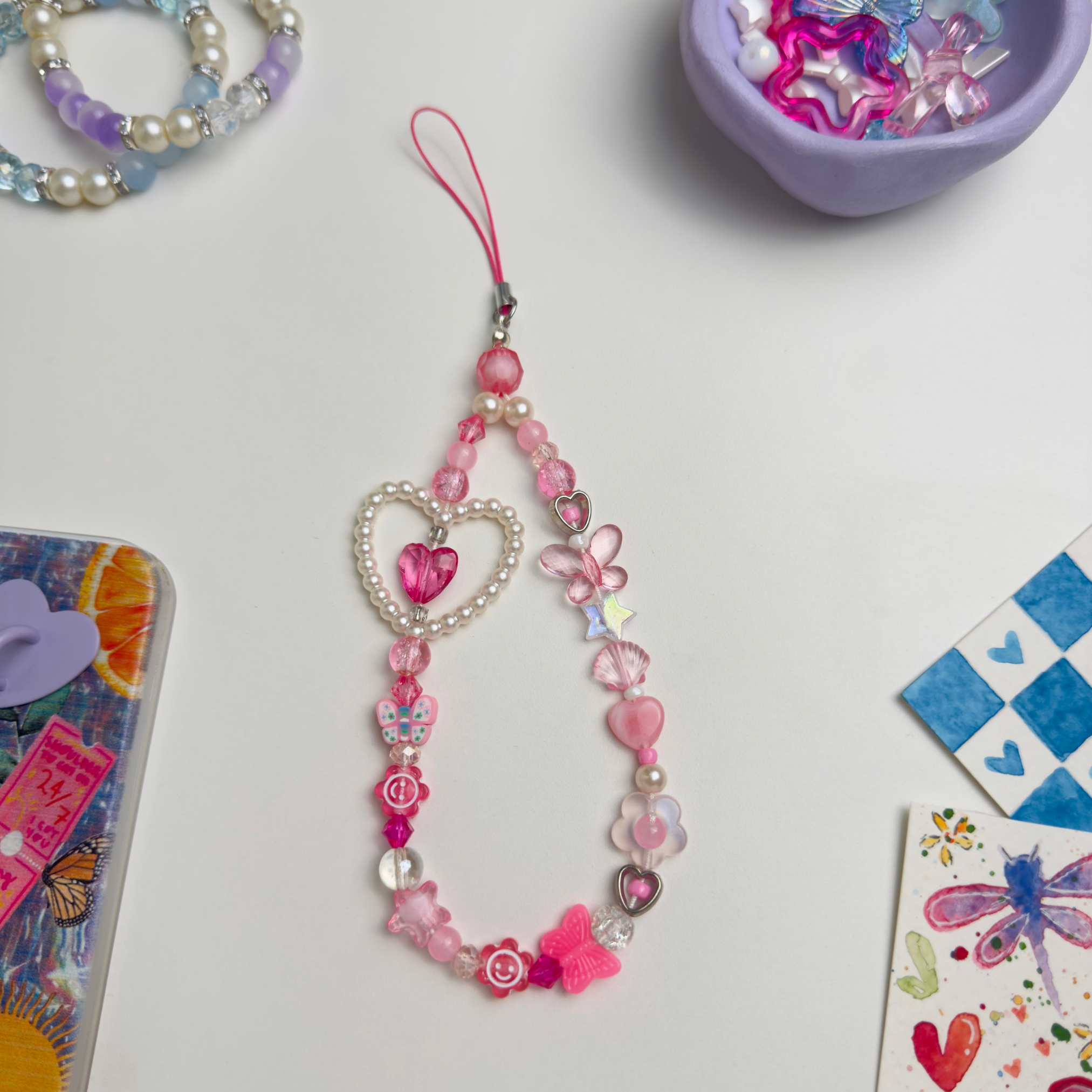 Pink Bead Soup Charm