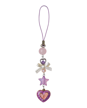 Lavender Star Heart Charm