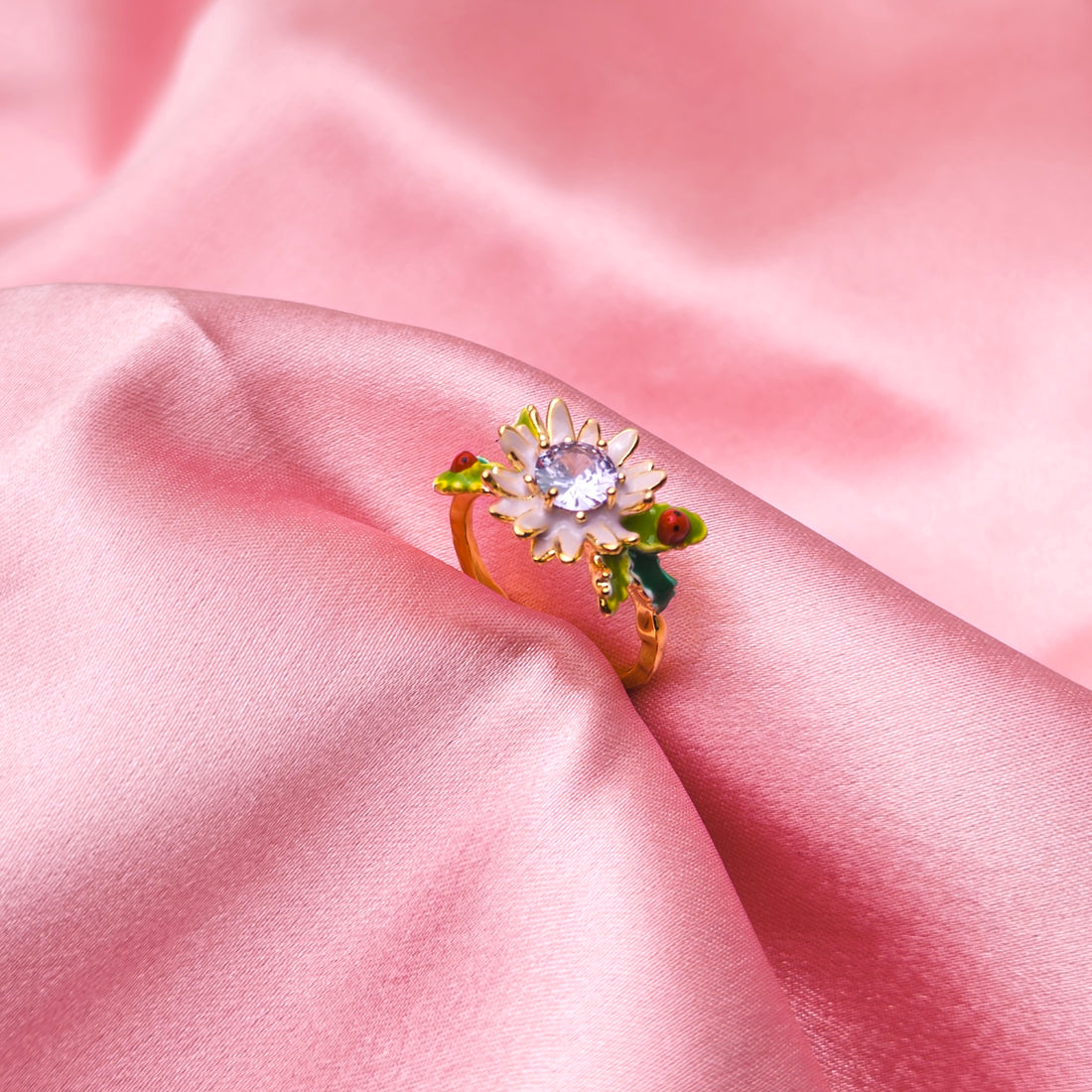 Daisy Dew Enamel Ring