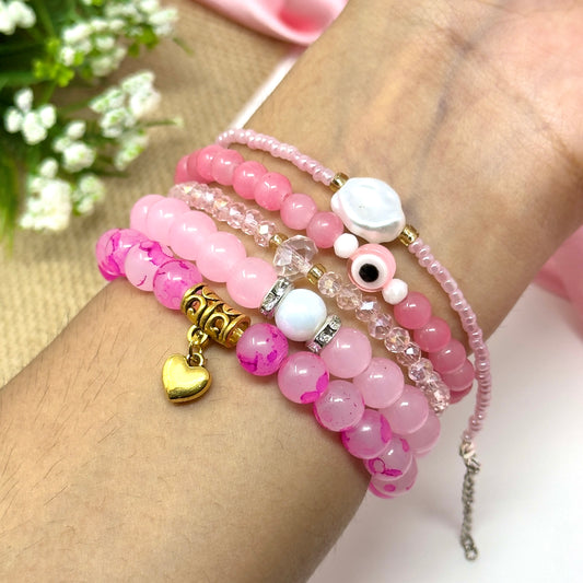 Pink oasis Bracelet Stack