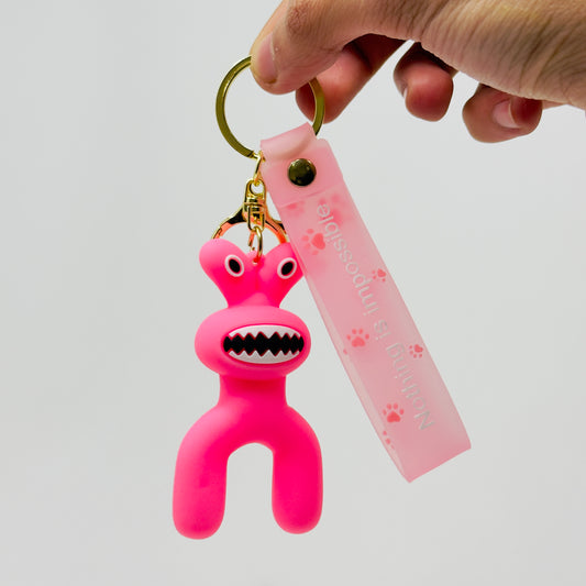 Pink Monster Keychain