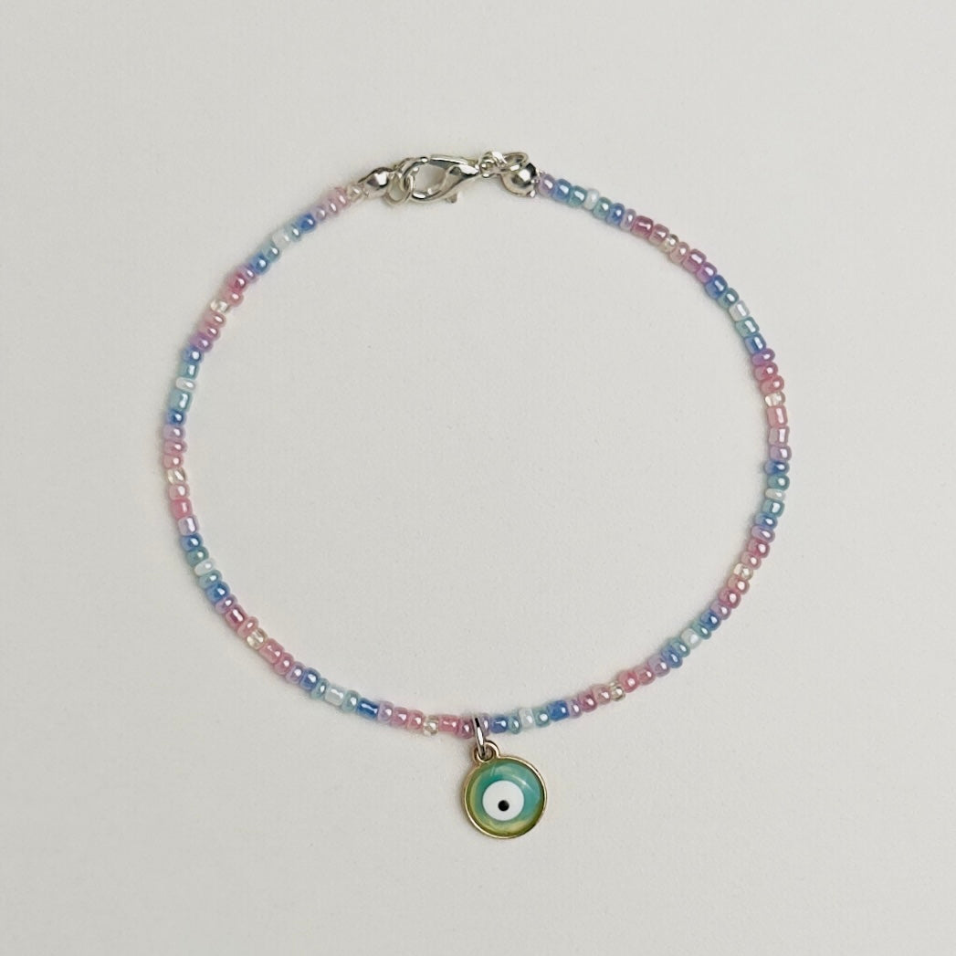Pastel evil eye anklet 🧿