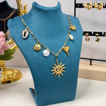 Golden Sunbeam Charm Necklace