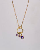 Amethyst Halo Charm Necklace