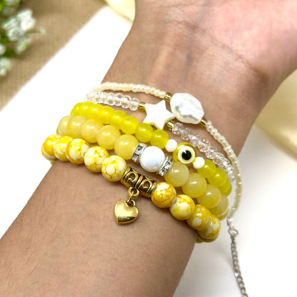 Yellow Blossom  Bracelet Stack