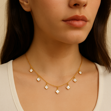 Celestial Clover Charm Necklace