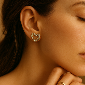 Dainty Dazzle Heart Studs