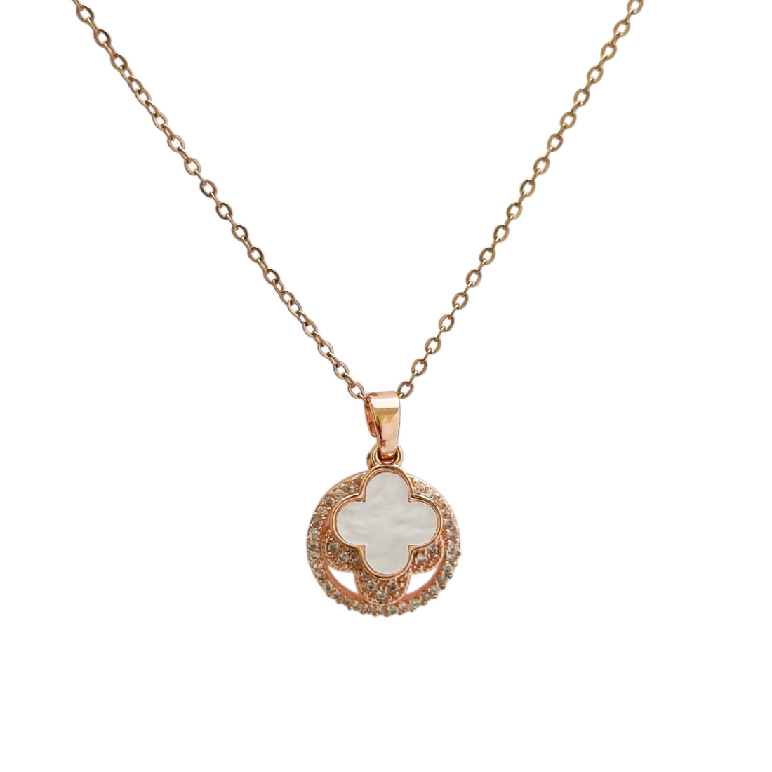 Clover Gleam Dual Pendant Necklace