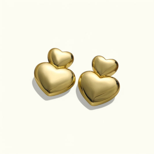 Duo Heart Studs