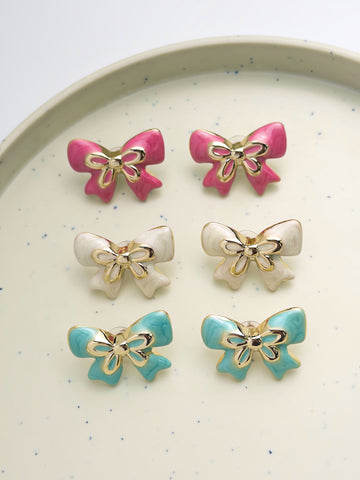 Darling Ribbon Stud Earrings