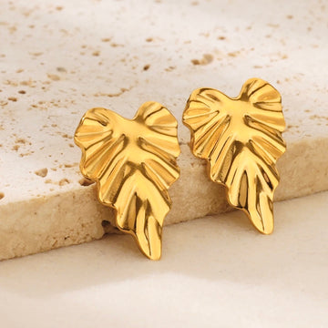Gilded Leaf Studs