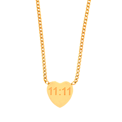 11:11 Gold Heart Necklace