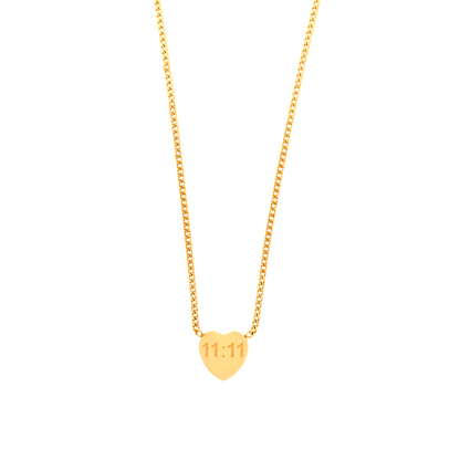 11:11 Gold Heart Necklace