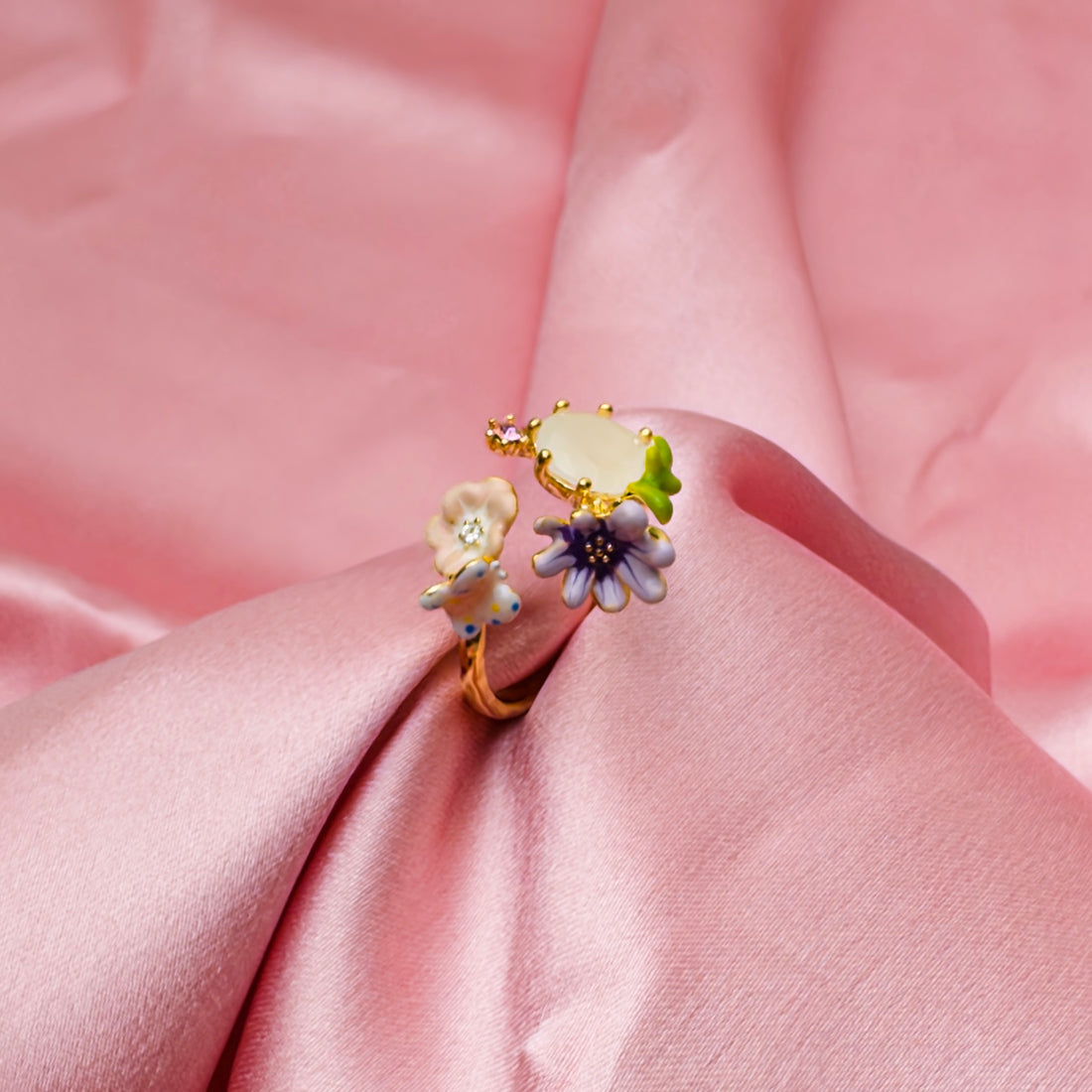 Butterfly Bloom Enamel Ring