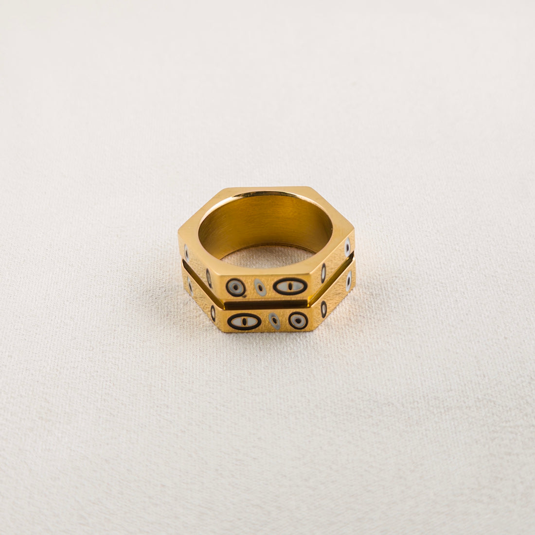 Stacked Evil Eye Shield Ring