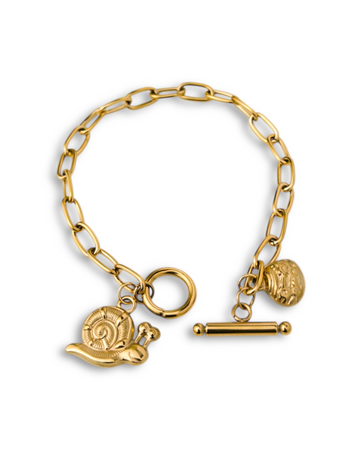 Snail Charm Toggle Bracelet