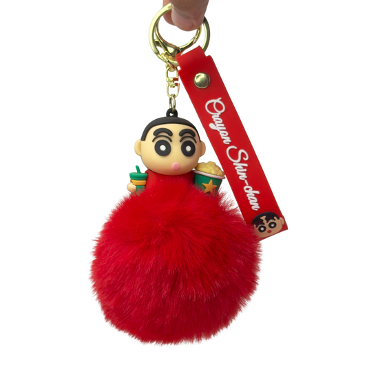 Shinchan Furry Keychain (Red)