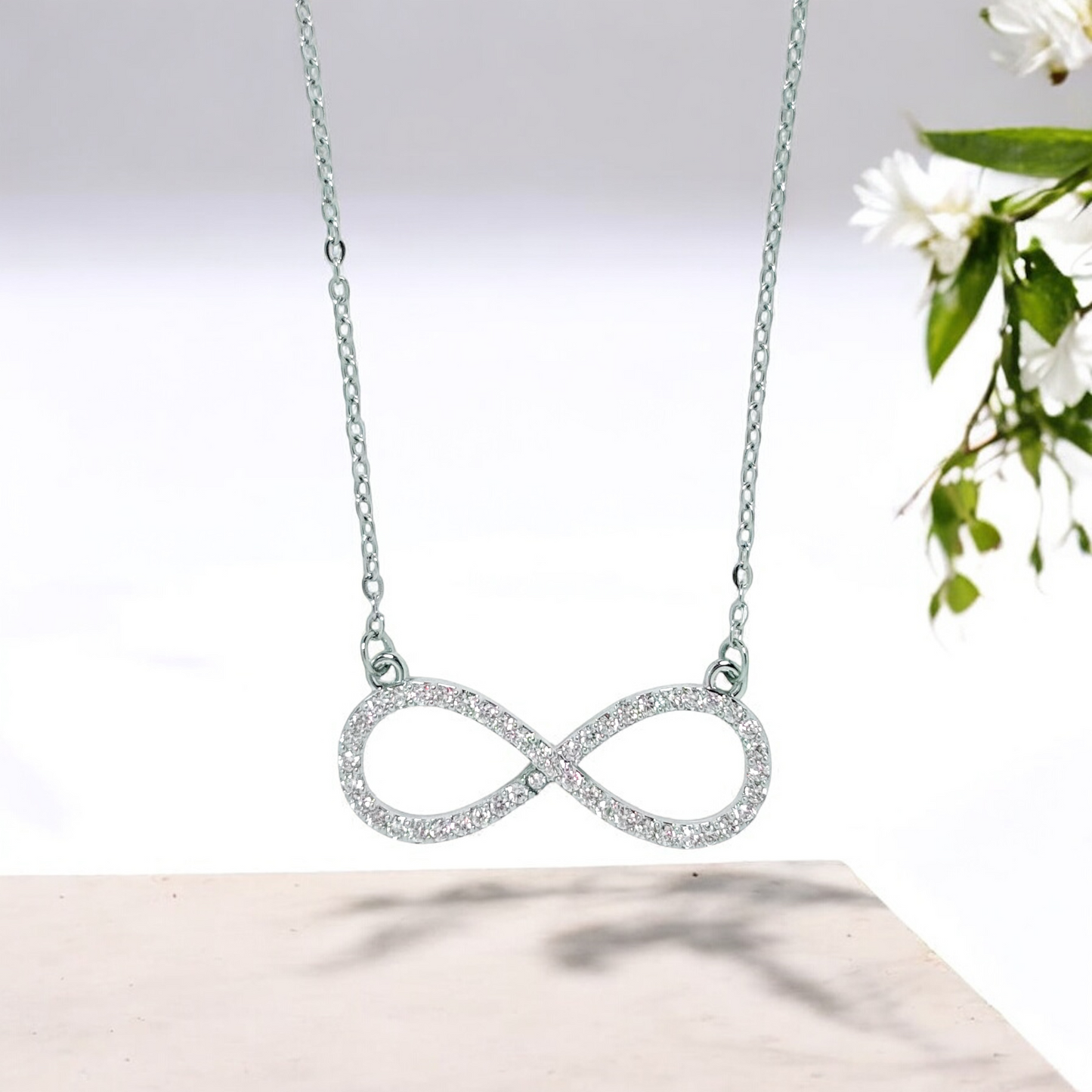 Silver Infinity Glow Necklace