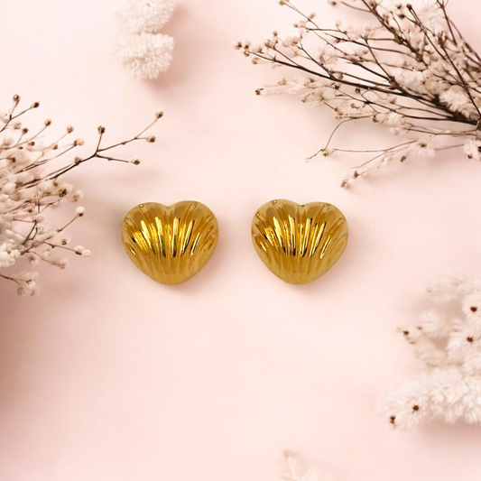 Shell Heart Studs