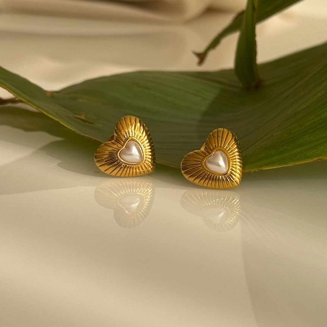 Aurora Heart Studs