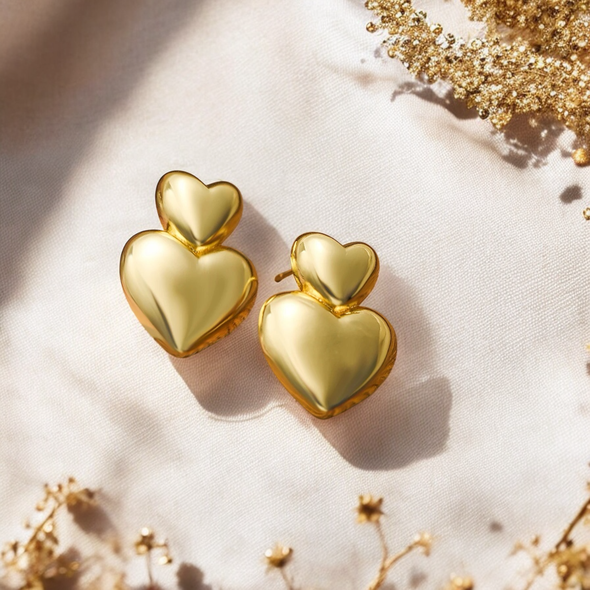 Duo Heart Studs