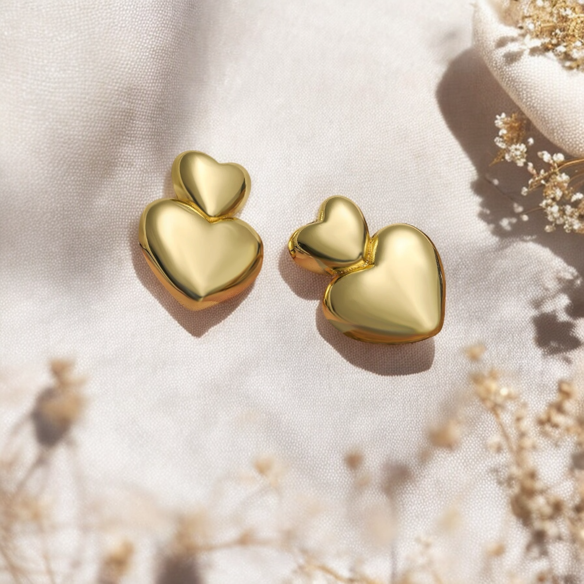 Duo Heart Studs