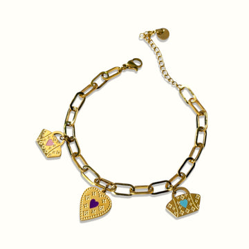 Regal Heart Charm Bracelet