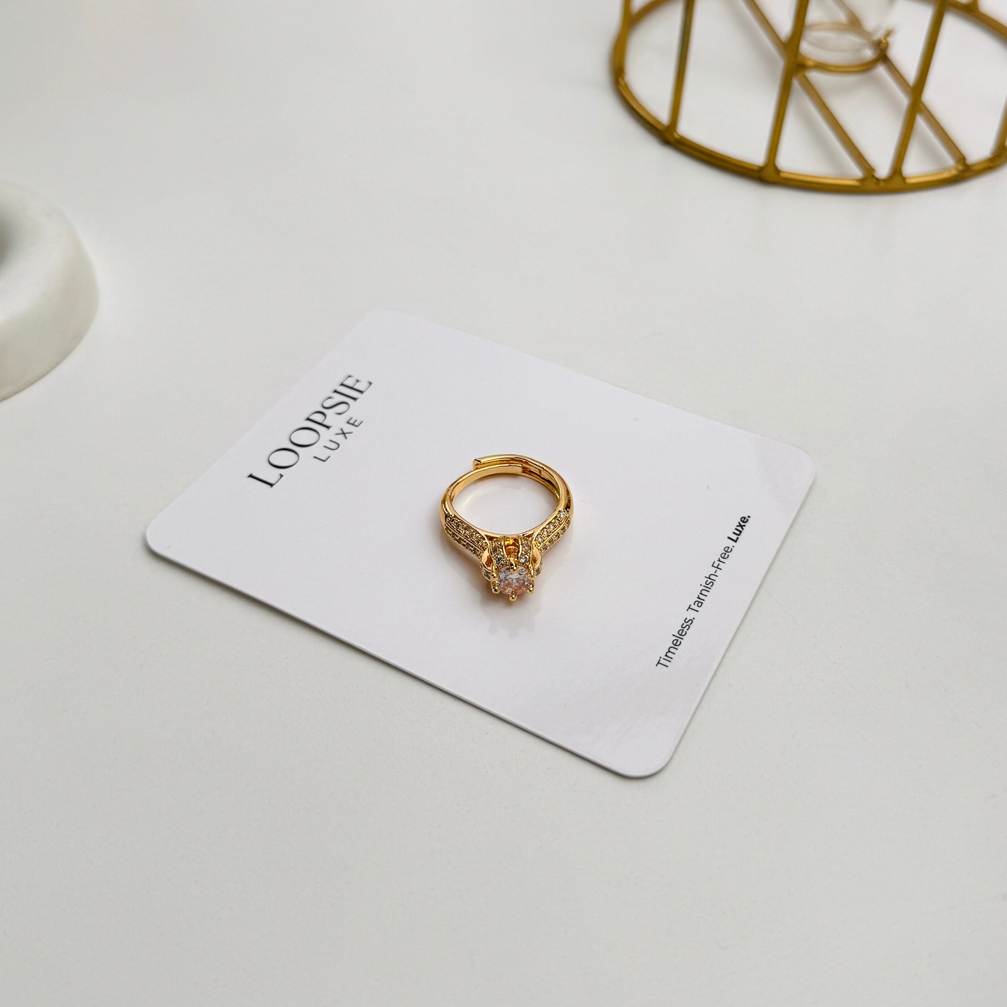 Crown Spark Solitaire Ring