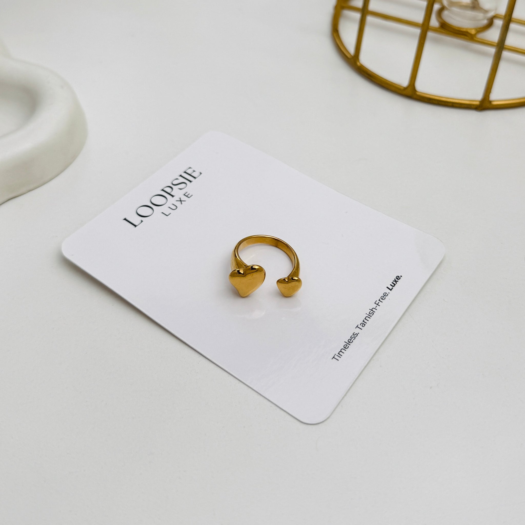 TwinHeart Bold Ring