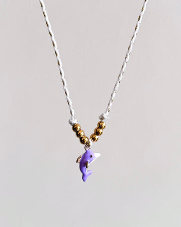 Lavender Dolphin Thread Necklace
