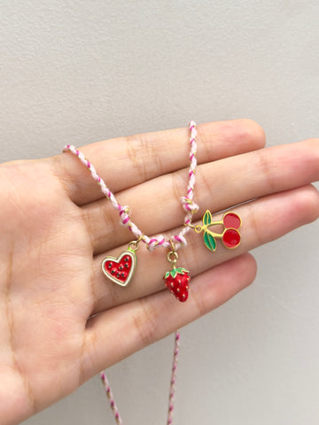 Berry Charm Thread Necklace