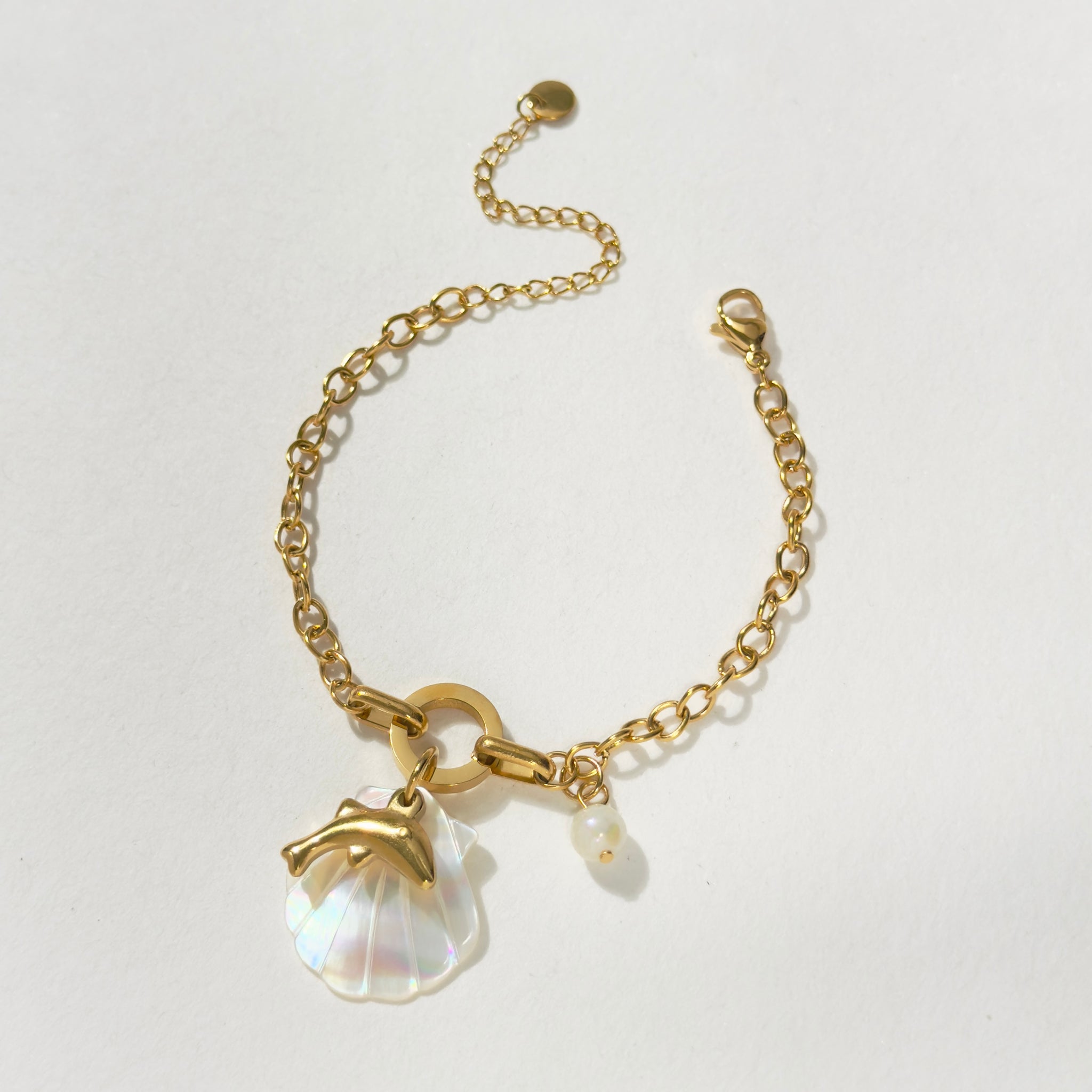 Ocean Dream Charm Bracelet | Dolphin, Shell & Pearl