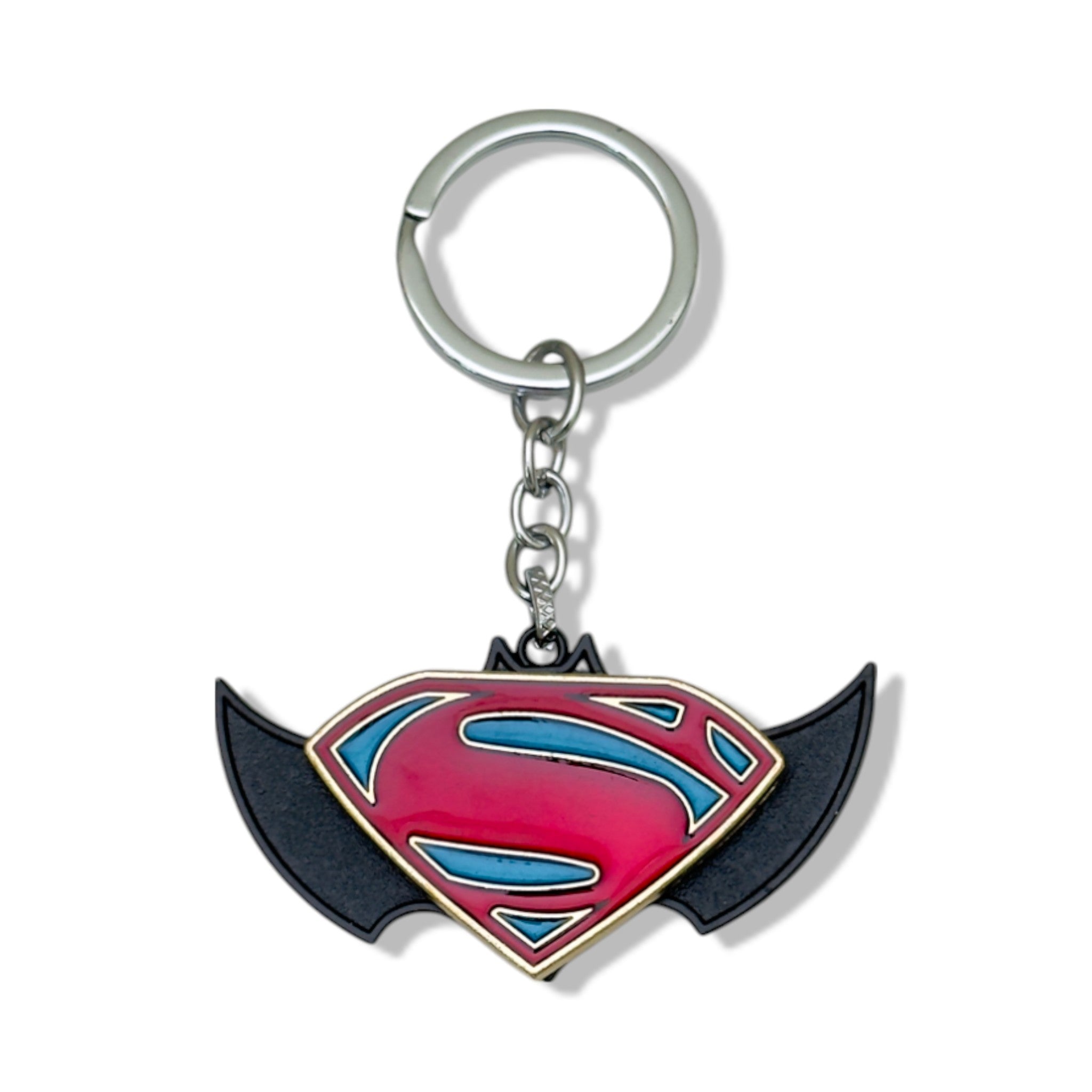 Superman x Batman logo keychain – fusion