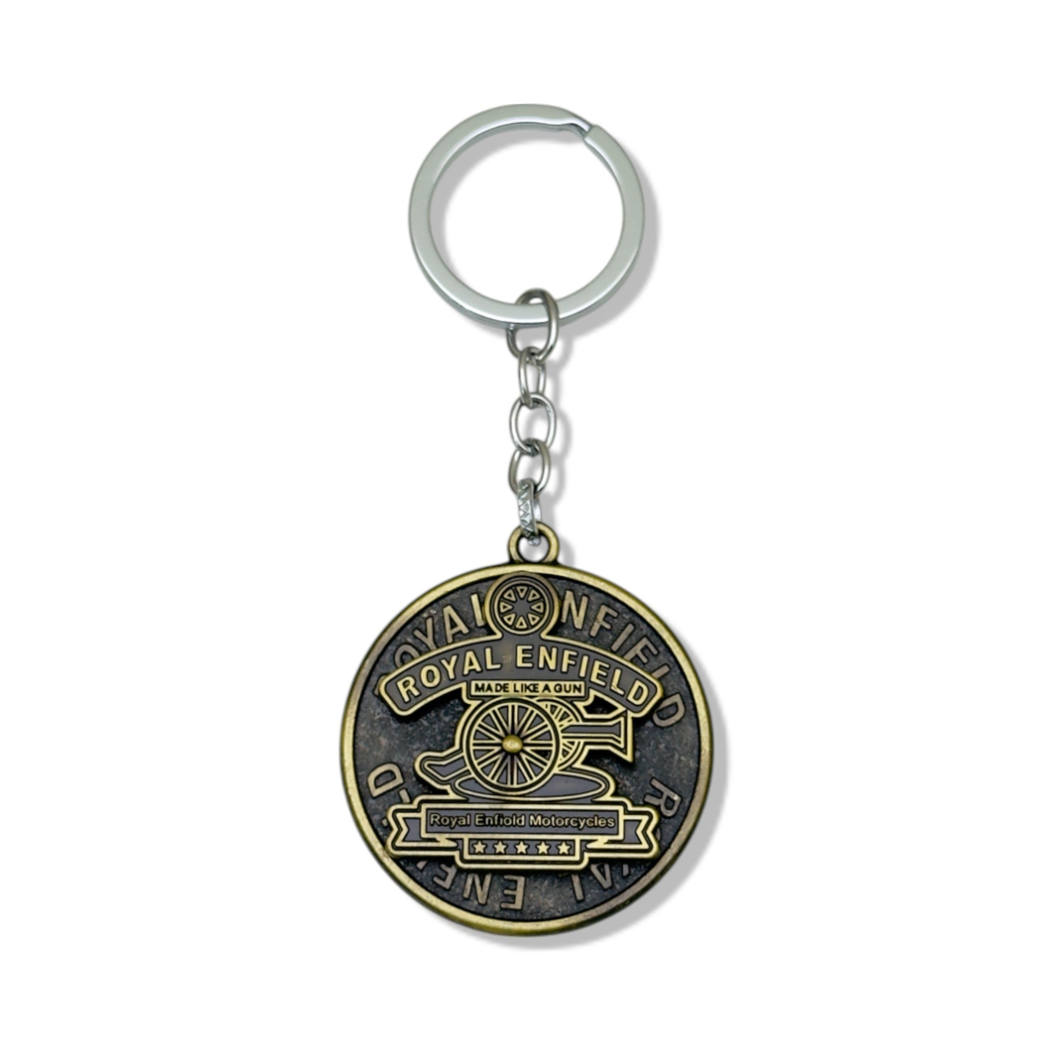 Royal Enfield Brass Gold Keychain
