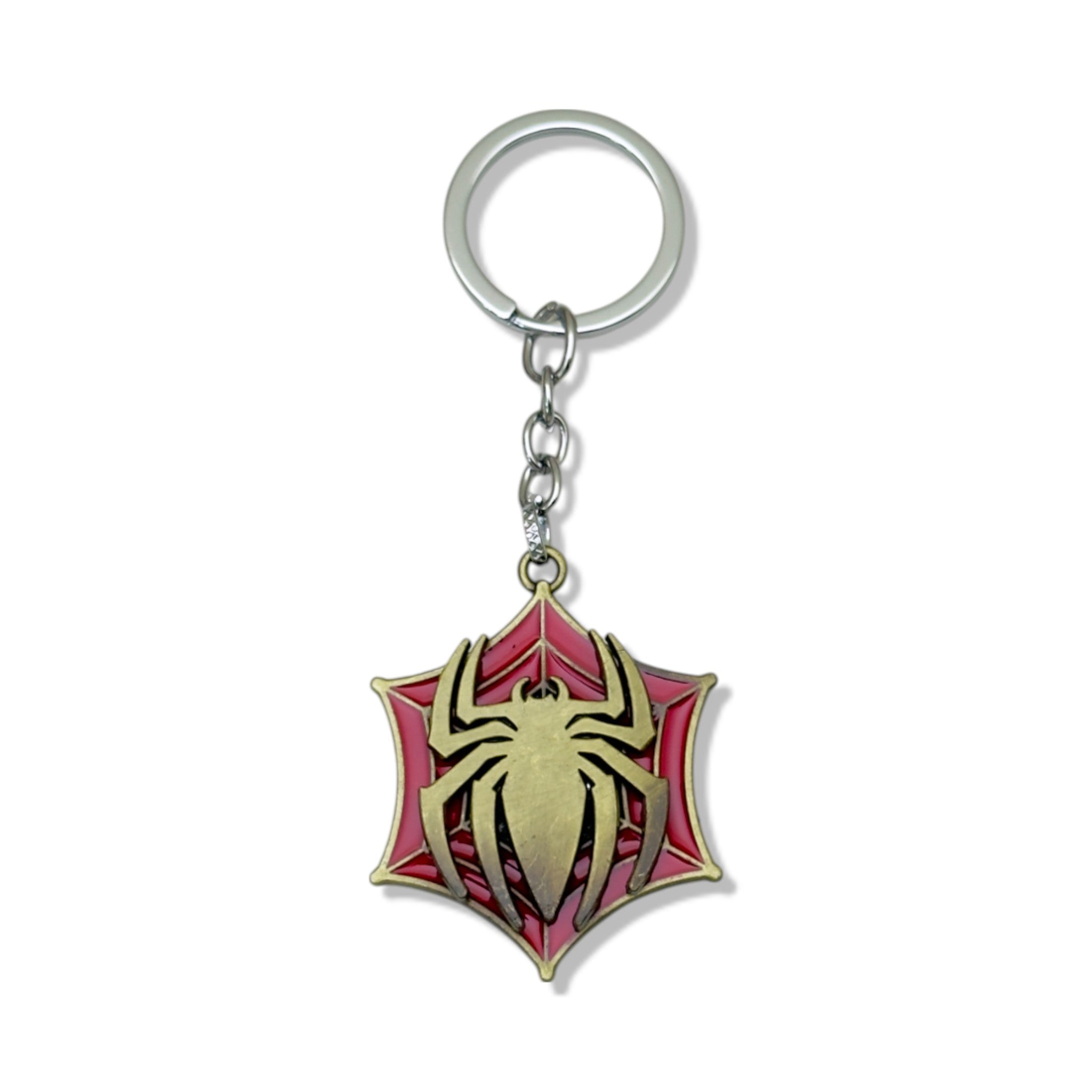 Spiderman web keychain – golden spider
