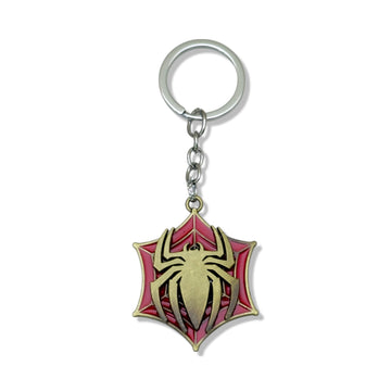 Spiderman web keychain – golden spider